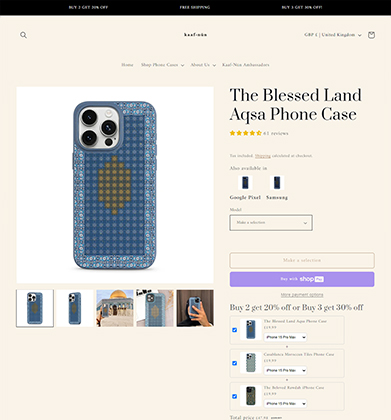 Kaaf Nun Shopify project screenshot